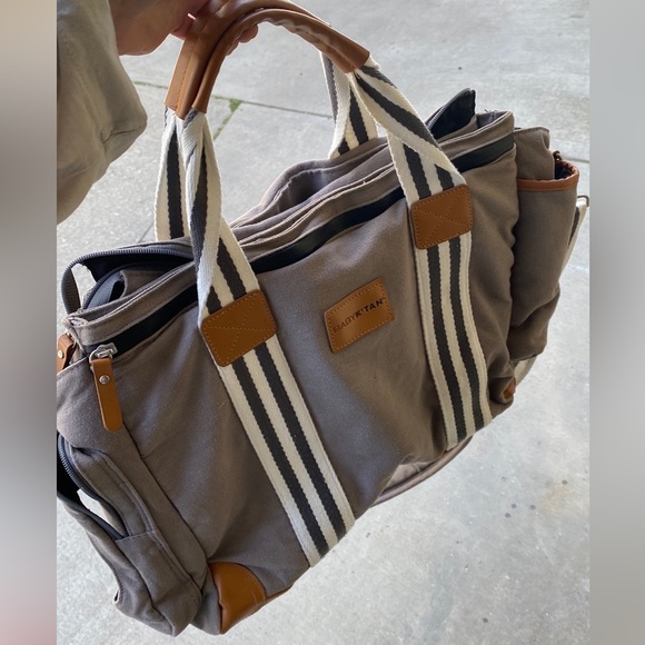 BABY K'TAN THE WEEKENDER TOTE DIAPER BAG CHARCOAL W/STRIPES INSULATED Used grey - Picture 9 of 10